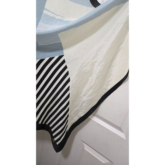 Vintage Liko Abstract Patterned Scarf Stripes & Geometric Design Size 30 x 30 - Picture 4 of 4